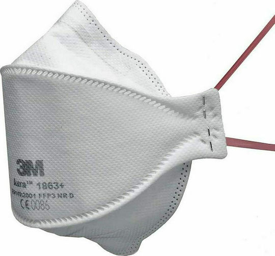 3M Aura 1863+ Μάσκα Προστασίας FFP3 Λευκή 1τμχ