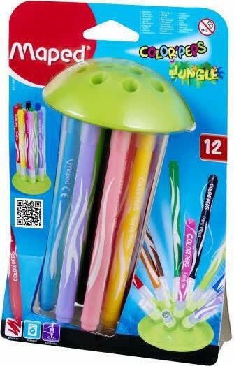 Maped Jungle Thin Drawing Markers Set 12 Colours