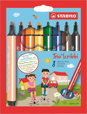 Stabilo Trio Scribbi Μαρκαδόροι Ζωγραφικής Χονδροί σε 8 Χρώματα