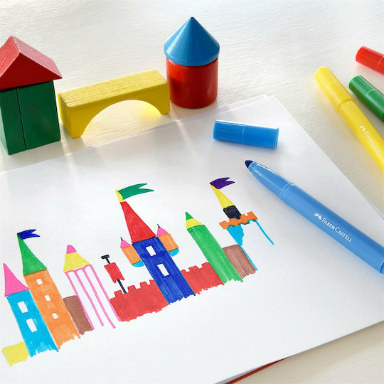 Faber-Castell Jumbo Μαρκαδόροι Ζωγραφικής Χονδροί, Πλενόμενοι Σετ 24 χρώματα
