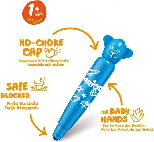 Carioca Baby Teddy Markers 1+ Washable Drawing Markers Thick Set 12pcs