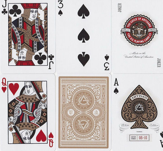 Theory11 Artisan Collectible Playing Cards Laminated for Poker White