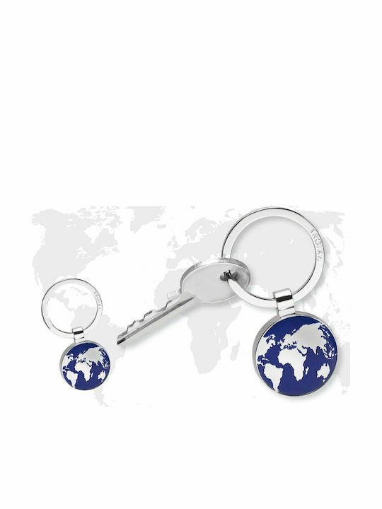 Troika Μπρελόκ Πορτοφόλι Around World Μεταλλικό Μπλε