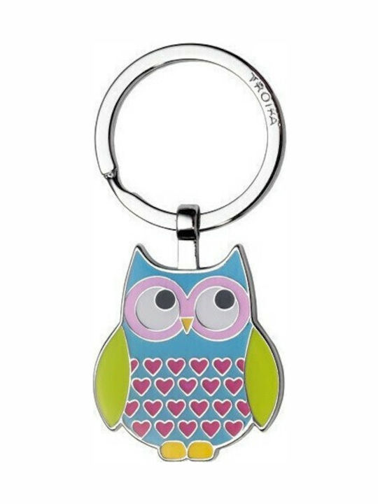Troika Metallic Silver Keychain Rosy