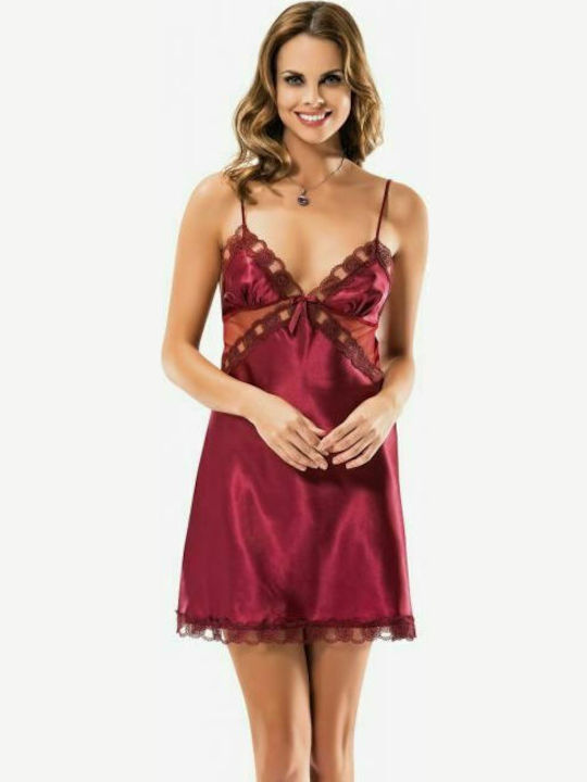 Moongirl Winter Women's Robe with Nightdress Burgundy