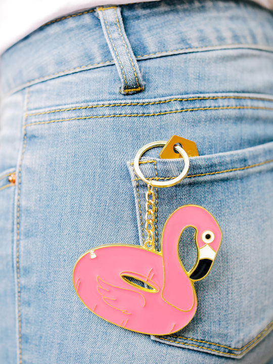 DOIY Keychain Metallic Flamingo