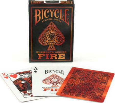 Bicycle Elements Fire Playing Cards Laminated Red