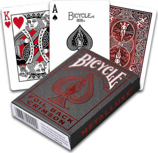 Bicycle Metalluxe Rider Back Collectible Playing Cards Laminated for Poker Red