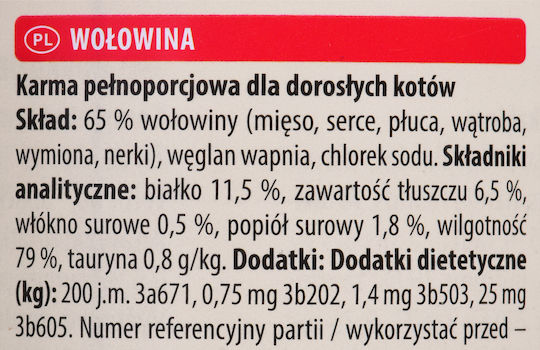 Animonda Carny Adult Nassfutter für Erwachsene Katzen in Dose mit Rindfleisch ohne Getreide & Gluten 400gr
