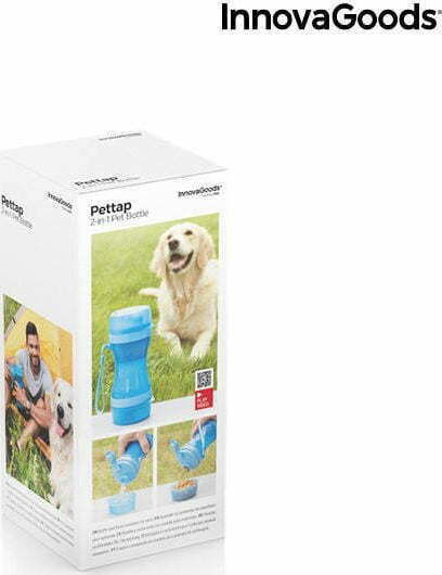 InnovaGoods Pettap Bottle Silicone Water for Dog & Cat 300ml in Light Blue Color