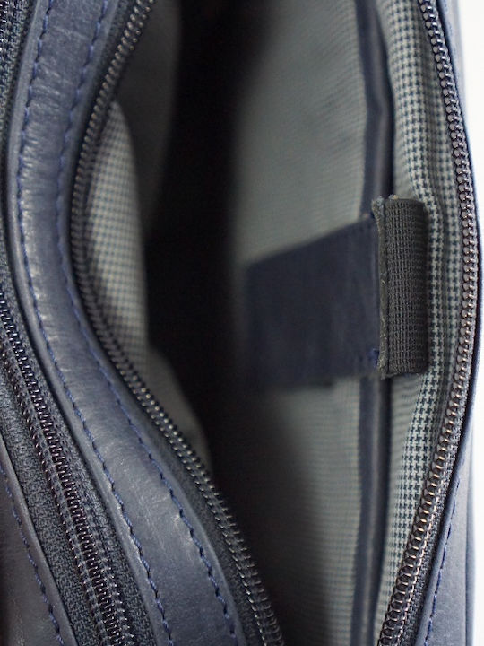 Leather Men's Bag Shoulder / Crossbody Navy Blue