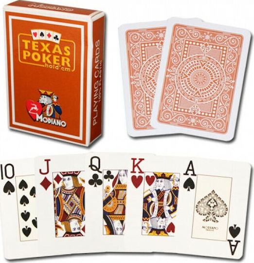 Modiano Texas Poker 2 Jumbo Тесте Пластмасова за Покер Кафяв