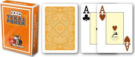 Modiano Texas Poker 2 Jumbo Playing Cards Plastic for Poker Orange