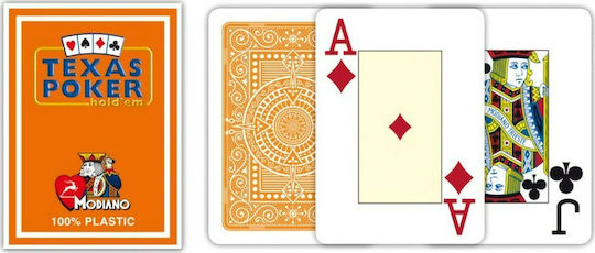 Modiano Texas Poker 2 Jumbo Playing Cards Plastic for Poker Orange
