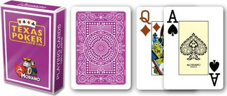 Modiano Texas Poker 2 Jumbo Playing Cards Plastic for Poker Purple