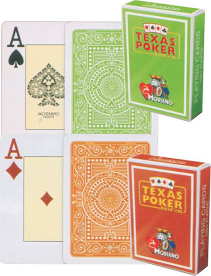 Modiano Texas Poker 2 Jumbo Playing Cards Plastic for Poker Green