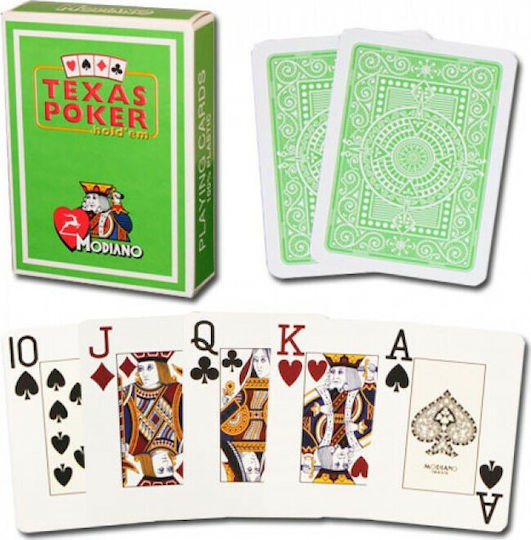 Modiano Texas Poker 2 Jumbo Playing Cards Plastic for Poker Green