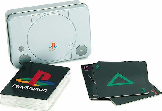 Paladone Playstation Collectible Playing Cards Laminated Black in Plastic Box