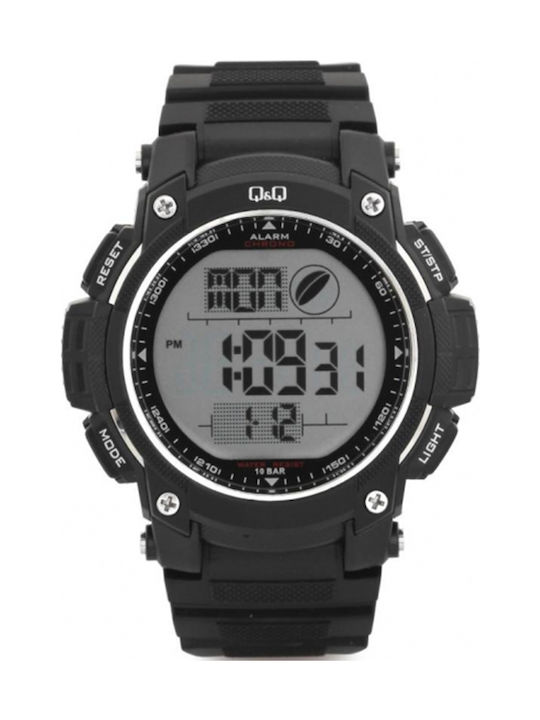 Q&Q M119J001Y Digital Uhr Batterie mit Schwarz Kautschukarmband M119J001Y