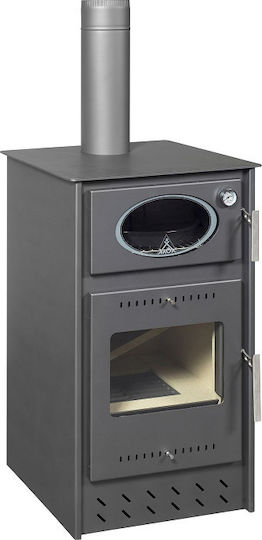 Alfatherm AL-02 Metallic Wood Stove with Oven 15kW Black