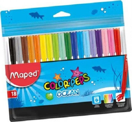 Maped Color'Peps Ocean Pulse Washable Drawing Markers 2mm Thin Set 12pcs