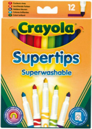 Crayola Supertips Μαρκαδόροι Ζωγραφικής 1.9mm Πλενόμενοι Σετ 12 χρώματα