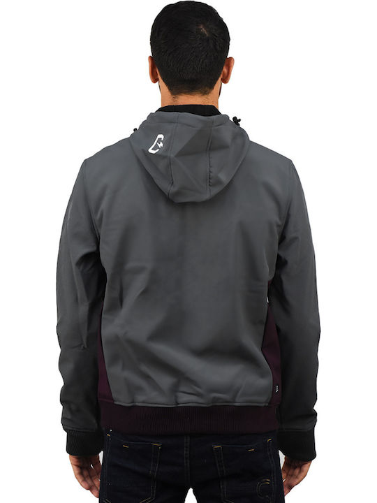 Winter Jacke Wine/Grey