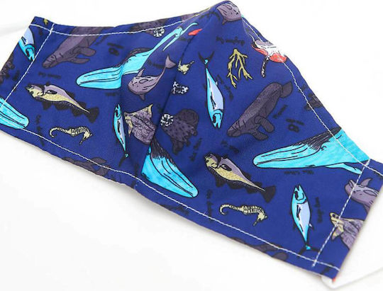 Eco Chic Face Cover Blue Sea Creatures 1τμχ