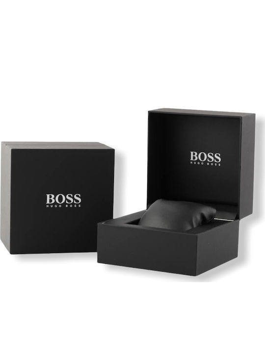 Boss Velocity Ανδρικό Ρολόι 44mm Χρονογράφος Μπαταρίας με Μαύρο Καουτσούκ Λουράκι