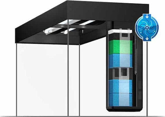 Juwel Rio 350 LED White Аквариум за риби С капацитет 350лт с Осветление, Нагревател, Циркулатор, Филтър и 121x51x66см. Черен