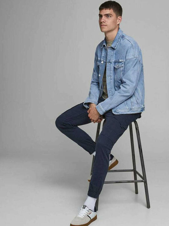 Pantaloni Elastic cu Croială Slim Marina