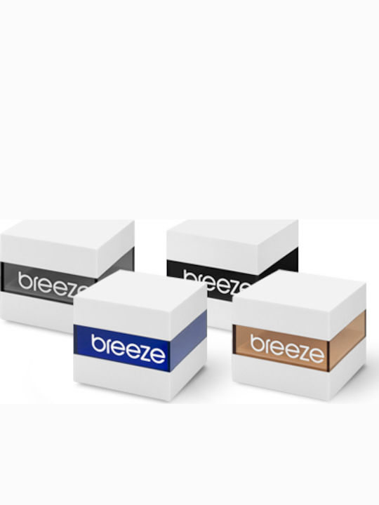 Breeze Ανδρικό Ρολόι 46mm Χρονογράφος Μπαταρίας με Μαύρο Μεταλλικό Μπρασελέ