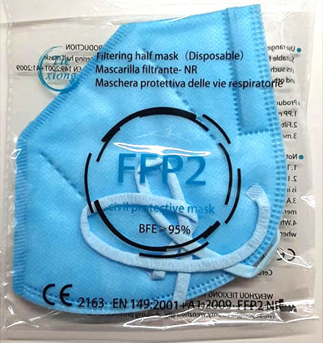 Tiexiong FFP2 Civil Protective Mask BFE >95% Protective Mask FFP2 Blue 1pcs