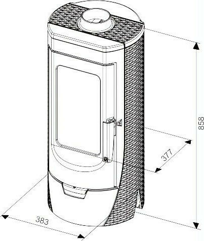 Plamen Tara Cast Iron Wood Stove 6kW Black