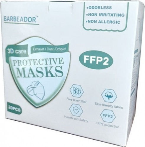 Max Barbeador Max-02 Filtering Half mask FFP2 Μαύρο 20τμχ