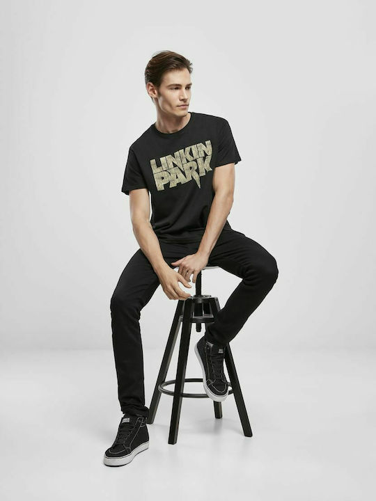 Merchcode Distressed Logo T-shirt Black Cotton