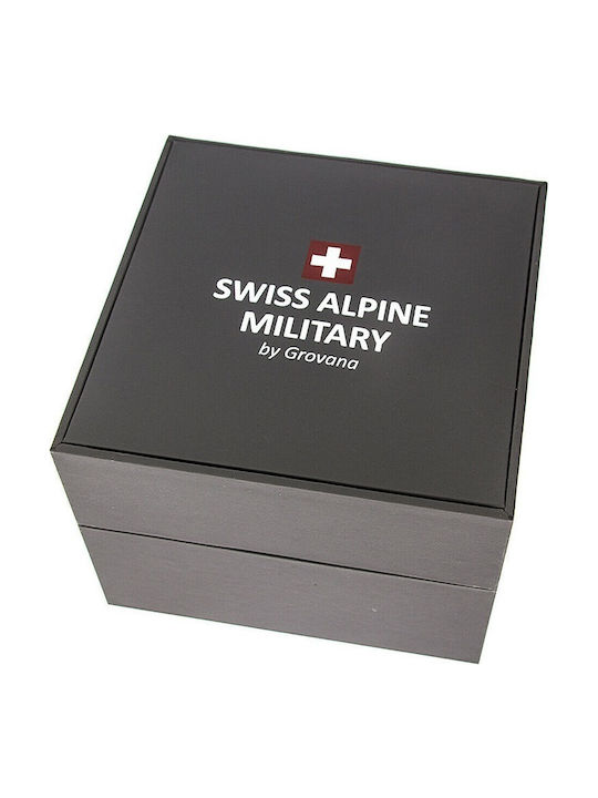 Swiss Alpine Military by Grovana Uhr Chronograph Batterie mit Braun Lederarmband