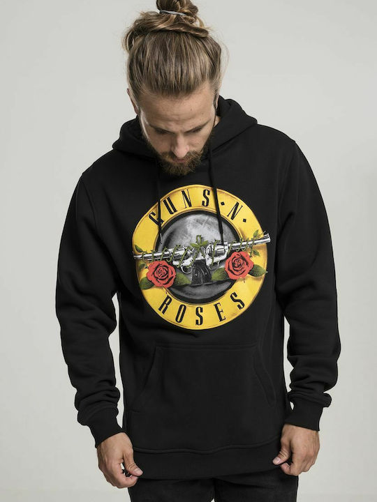 Merchcode Guns N' Roses Φούτερ με Κουκούλα σε Μαύρο χρώμα