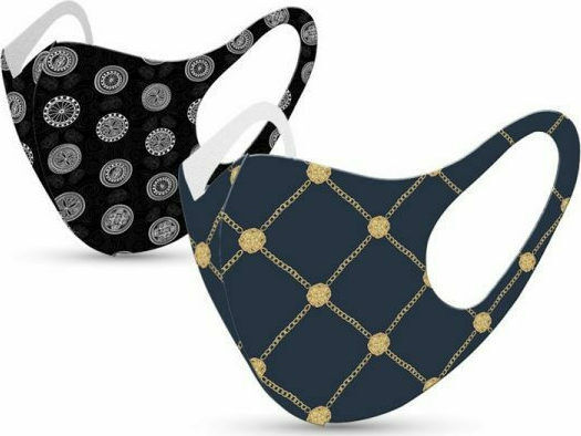 Tili Fashion Face Mask Ενηλίκων Μάσκα Προστασίας Υφασμάτινη Κύκλοι & Κόσμημα 648412 2τμχ