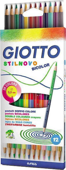 Giotto Stilnovo Bicolor Farbstift-Set Doppel 24 Farben 12Stück Packung von 1 Verpackungen