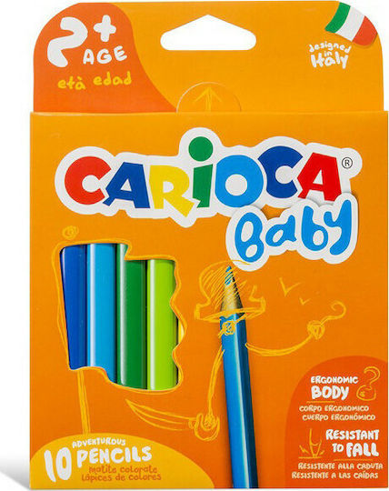 Carioca Baby Комплект цветни моливи с дебел връх 10бр Пакет от 1 опаковки