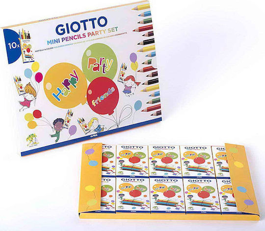 Giotto Mini Pencils Party Set Farbstift-Set Mini 6Stück Packung von 1 Verpackungen