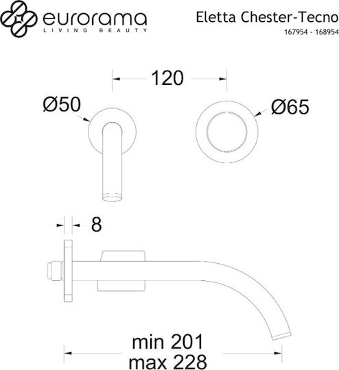 Eurorama Eletta Chester Σετ Μίκτης & Στόμιο Εντοιχισμού Νιπτήρα 1 Εξόδου Bronze Brushed
