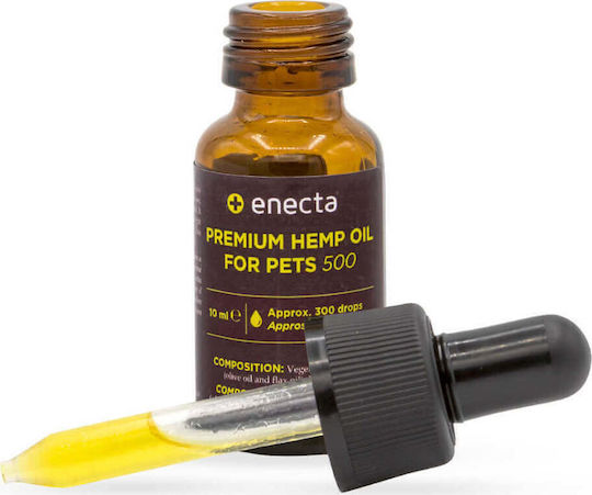 Enecta Premium CBD Oil For Pets Хранителна добавка за кучета в масло 10мл за управление на тревожността и стреса