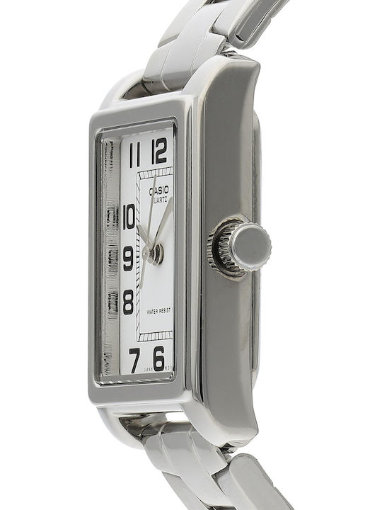 Casio Γυναικείο Ρολόι 32mm Μπαταρίας με Ασημί Μεταλλικό Μπρασελέ