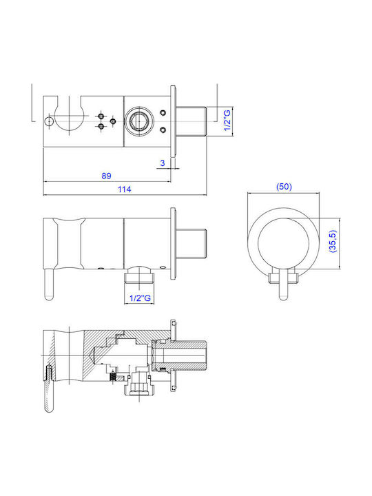 La Torre Flush1 Wandmontage Satz Bidet Silber