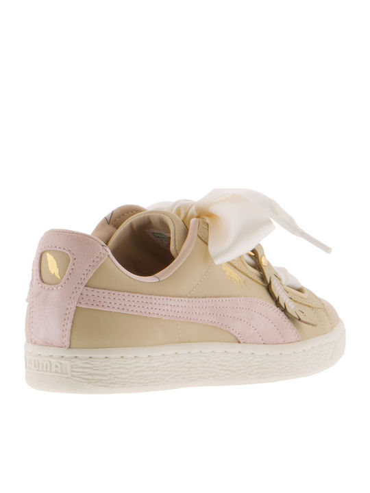 Basket Heart Coach Damen Flatforms Sneakers Beige