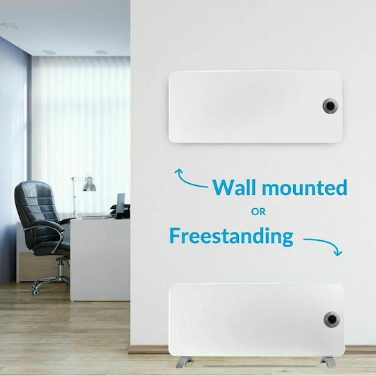 Thermoval T 19 Konvektorheizung Wand 2000W mit elektronischem Thermostat und WiFi 92x38cm Weiß