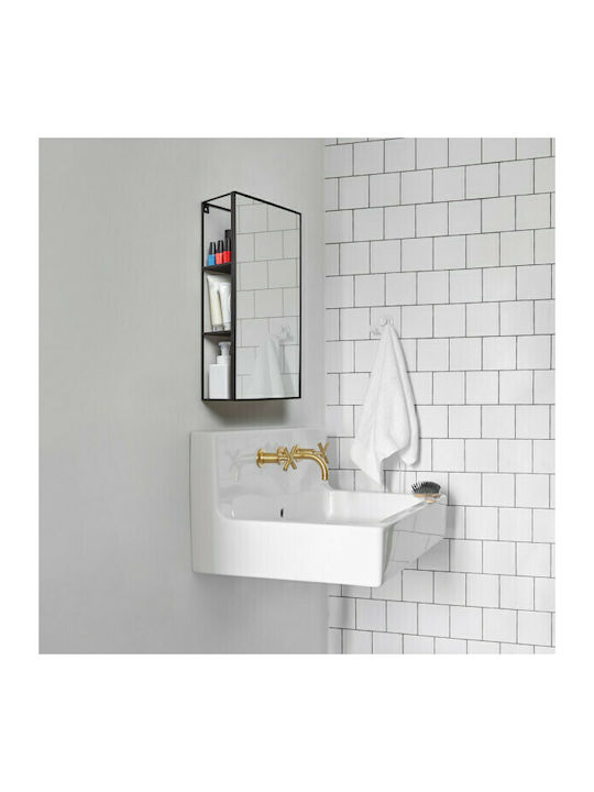 Umbra Cubiko Oglindă de Baie Dreptunghiulară cu Raft 30x32cm Negru