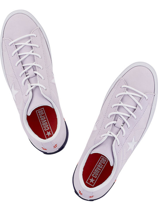 One Star Tri-Block Flatforms Sneakers Barely Grape / Rush Coral / White
